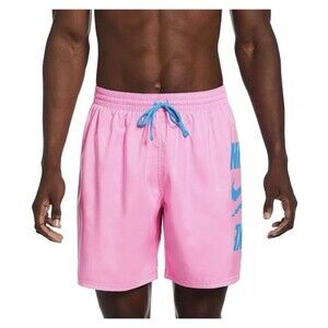 NIKE MENS SWIM TRUNKS BATHING SUIT XXL POCKET 7" INSEAM PINK NWT MESH LINED